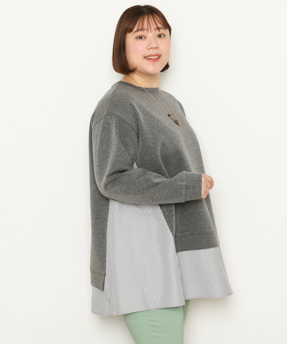 OLEBS08090 eur3(エウルキューブ) 【大きいサイズ】ダンボールドッキングチュニック ダークグレー(93)