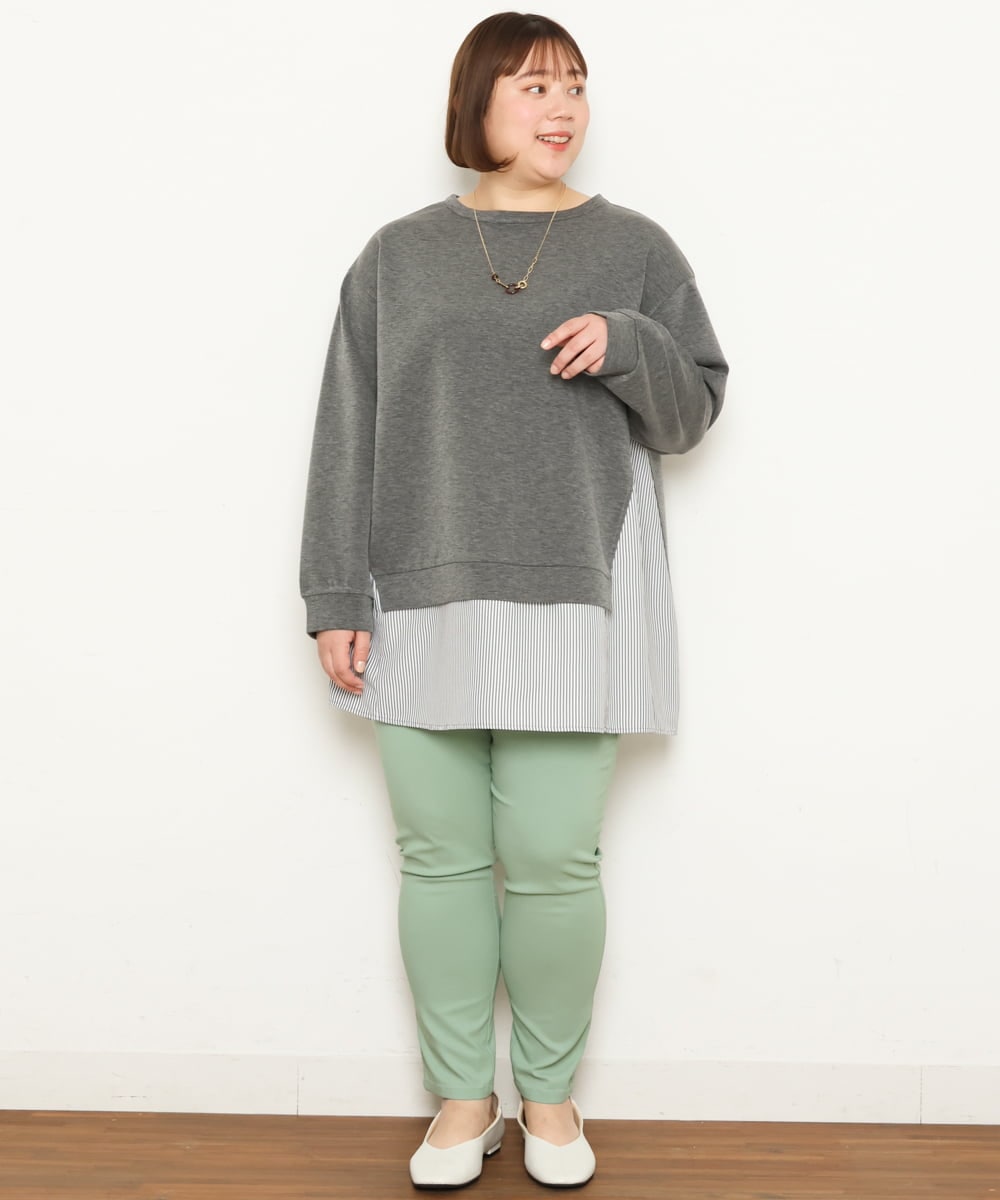 OLEBS08090 eur3(エウルキューブ) 【大きいサイズ】ダンボールドッキングチュニック ダークグレー(93)