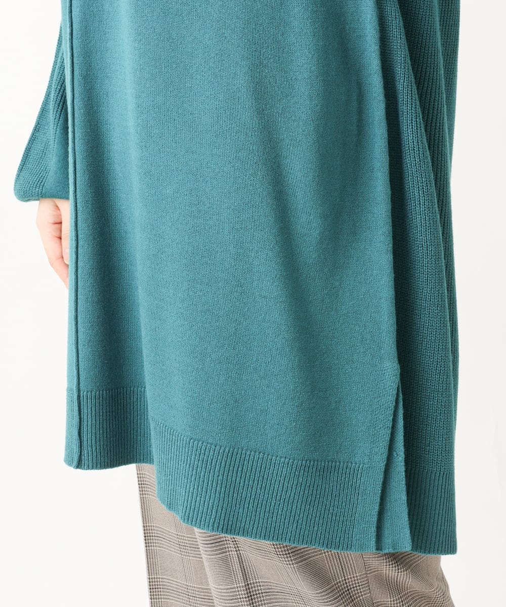 OLEBV24089 eur3(エウルキューブ) 【大きいサイズ】洗えるVネックニットチュニック グリーン(35)