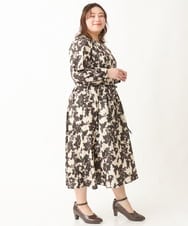 OLEBV28149 eur3(エウルキューブ) 【大きいサイズ】フラワープリントワンピース ベージュ(82)