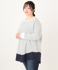 OLECA16099 eur3(エウルキューブ) 【大きいサイズ】レイヤード風ドッキングプルオーバー ホワイト(90)