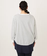 OLECA16099 eur3(エウルキューブ) 【大きいサイズ】レイヤード風ドッキングプルオーバー ホワイト(90)