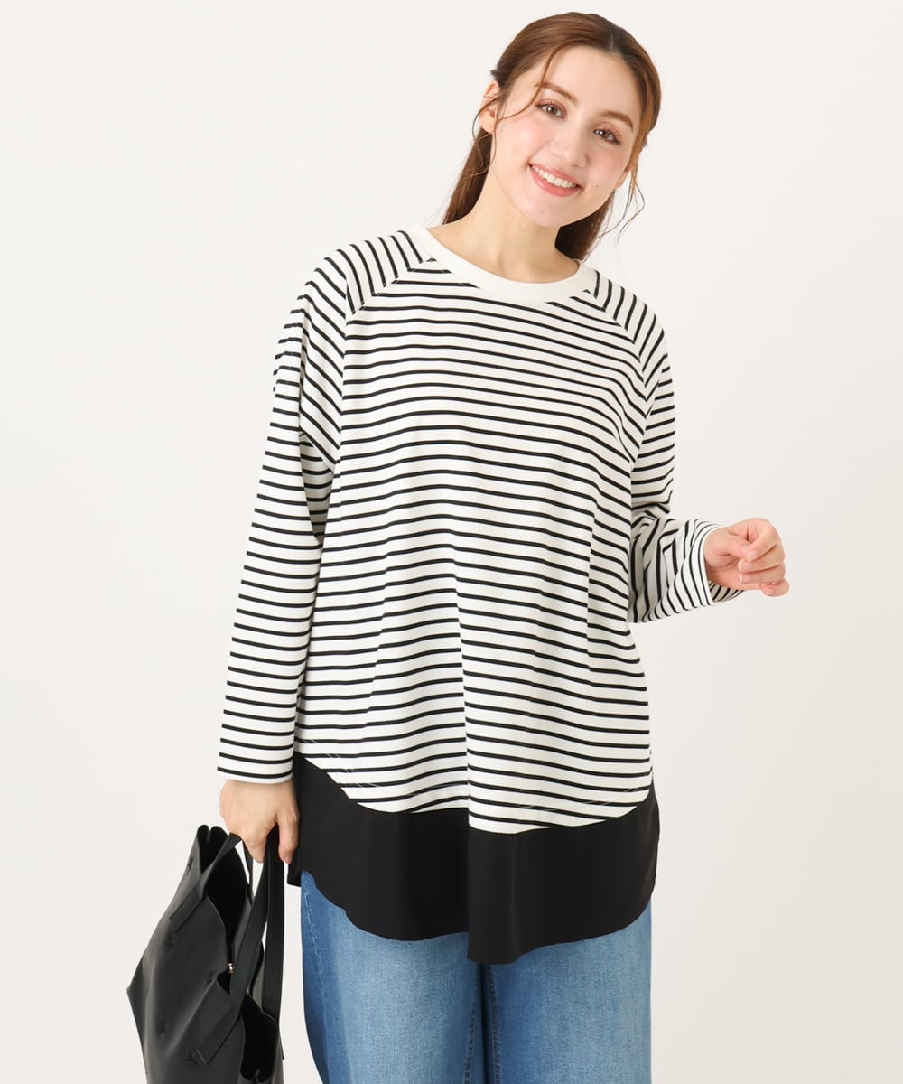 OLECD06099 eur3(エウルキューブ) 【WEB先行販売】【大きいサイズ】ドッキングプルオーバー ホワイト(90)