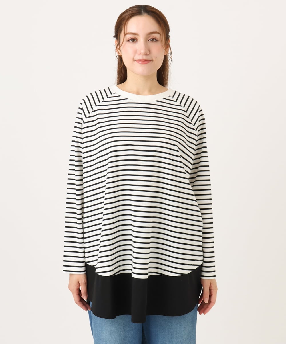 OLECD06099 eur3(エウルキューブ) 【WEB先行販売】【大きいサイズ】ドッキングプルオーバー ホワイト(90)