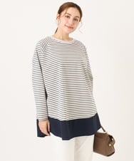 OLECD06099 eur3(エウルキューブ) 【WEB先行販売】【大きいサイズ】ドッキングプルオーバー ライトグレー(91)