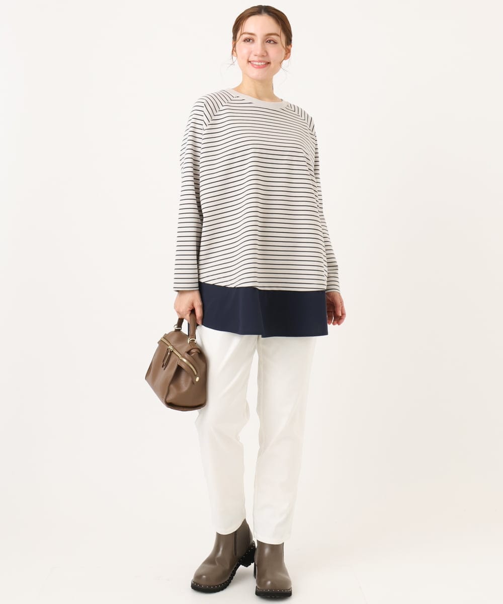 OLECD06099 eur3(エウルキューブ) 【WEB先行販売】【大きいサイズ】ドッキングプルオーバー ライトグレー(91)