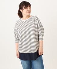 OLECD06099 eur3(エウルキューブ) 【WEB先行販売】【大きいサイズ】ドッキングプルオーバー ライトグレー(91)