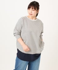 OLECD06099 eur3(エウルキューブ) 【WEB先行販売】【大きいサイズ】ドッキングプルオーバー ライトグレー(91)