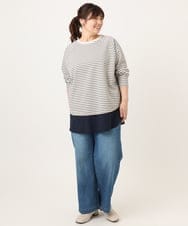 OLECD06099 eur3(エウルキューブ) 【WEB先行販売】【大きいサイズ】ドッキングプルオーバー ライトグレー(91)