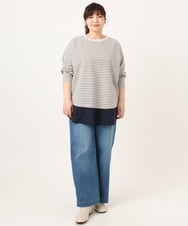 OLECD06099 eur3(エウルキューブ) 【WEB先行販売】【大きいサイズ】ドッキングプルオーバー ライトグレー(91)