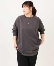 OLECD06099 eur3(エウルキューブ) 【WEB先行販売】【大きいサイズ】ドッキングプルオーバー ダークグレー(93)