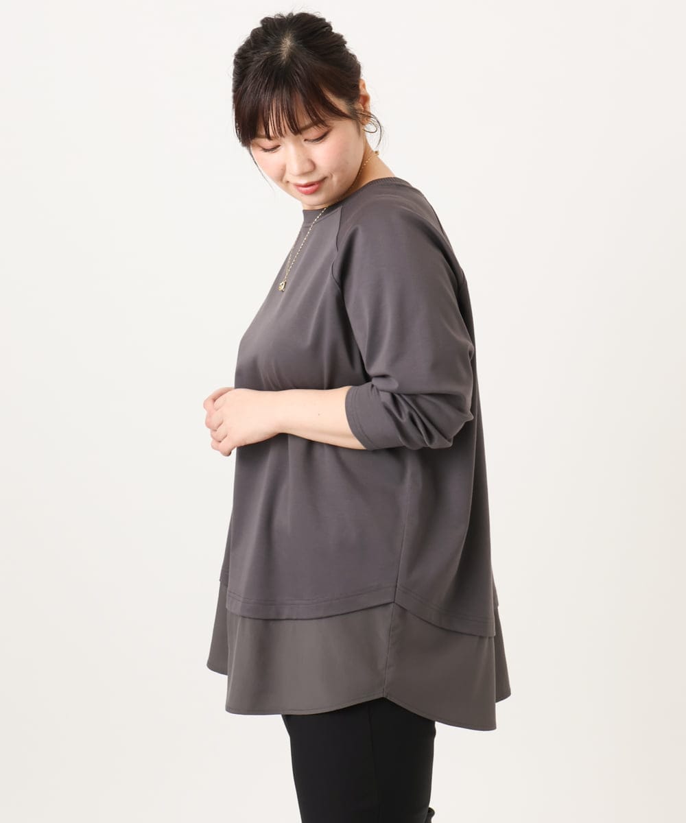 OLECD06099 eur3(エウルキューブ) 【WEB先行販売】【大きいサイズ】ドッキングプルオーバー ダークグレー(93)