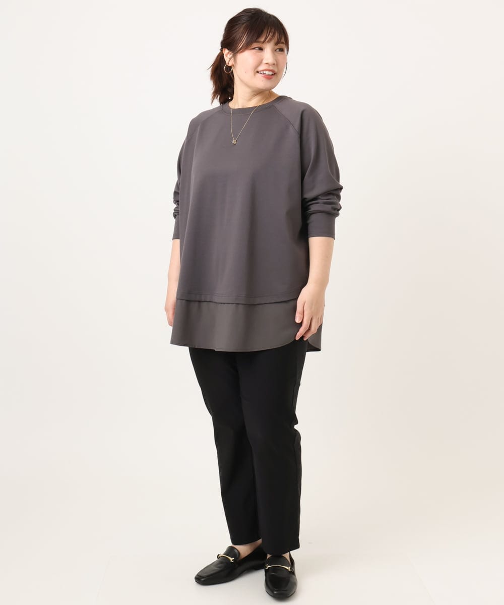 OLECD06099 eur3(エウルキューブ) 【WEB先行販売】【大きいサイズ】ドッキングプルオーバー ダークグレー(93)