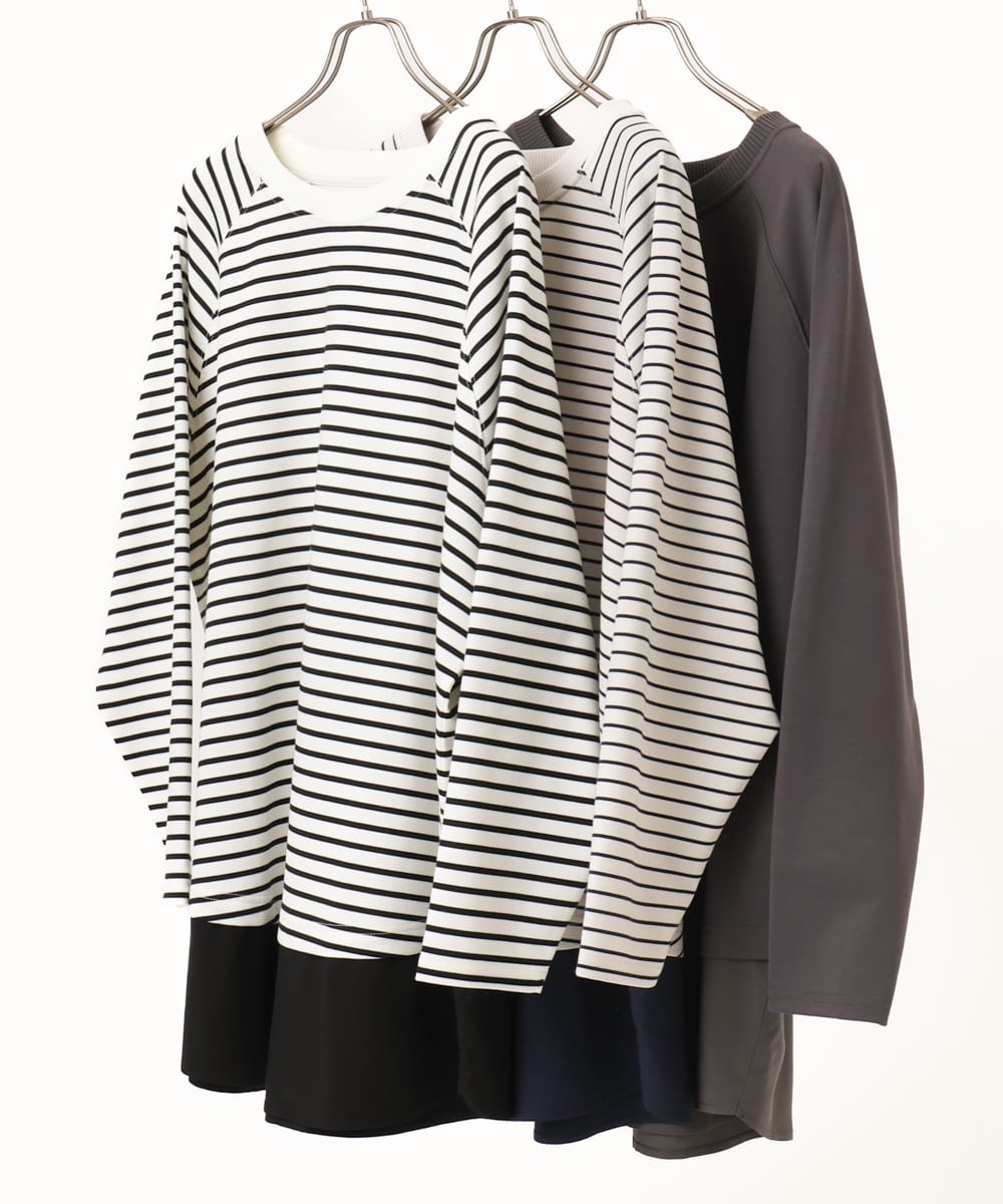 OLECD06099 eur3(エウルキューブ) 【WEB先行販売】【大きいサイズ】ドッキングプルオーバー ダークグレー(93)