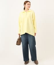 OLECD09099 eur3(エウルキューブ) 【WEB先行販売】【大きいサイズ】ハーフジップダンボールプルオーバー ライトイエロー(20)