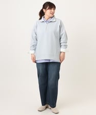 OLECD09099 eur3(エウルキューブ) 【WEB先行販売】【大きいサイズ】ハーフジップダンボールプルオーバー ライトブルー(50)