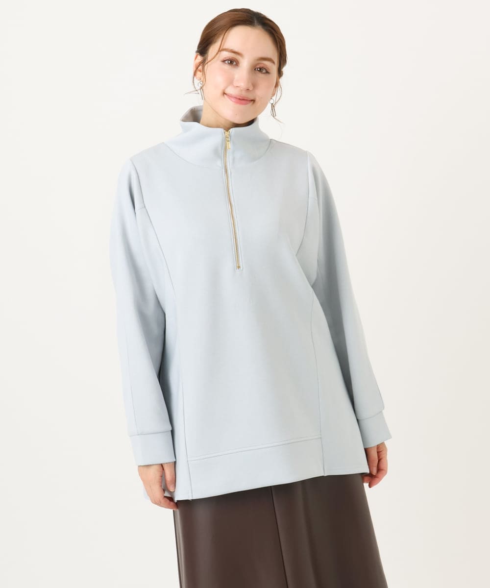 OLECD09099 eur3(エウルキューブ) 【WEB先行販売】【大きいサイズ】ハーフジップダンボールプルオーバー ライトブルー(50)