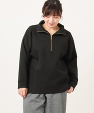 OLECD09099 eur3(エウルキューブ) 【WEB先行販売】【大きいサイズ】ハーフジップダンボールプルオーバー ブラック(94)