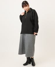 OLECD09099 eur3(エウルキューブ) 【WEB先行販売】【大きいサイズ】ハーフジップダンボールプルオーバー ブラック(94)