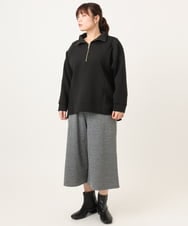 OLECD09099 eur3(エウルキューブ) 【WEB先行販売】【大きいサイズ】ハーフジップダンボールプルオーバー ブラック(94)