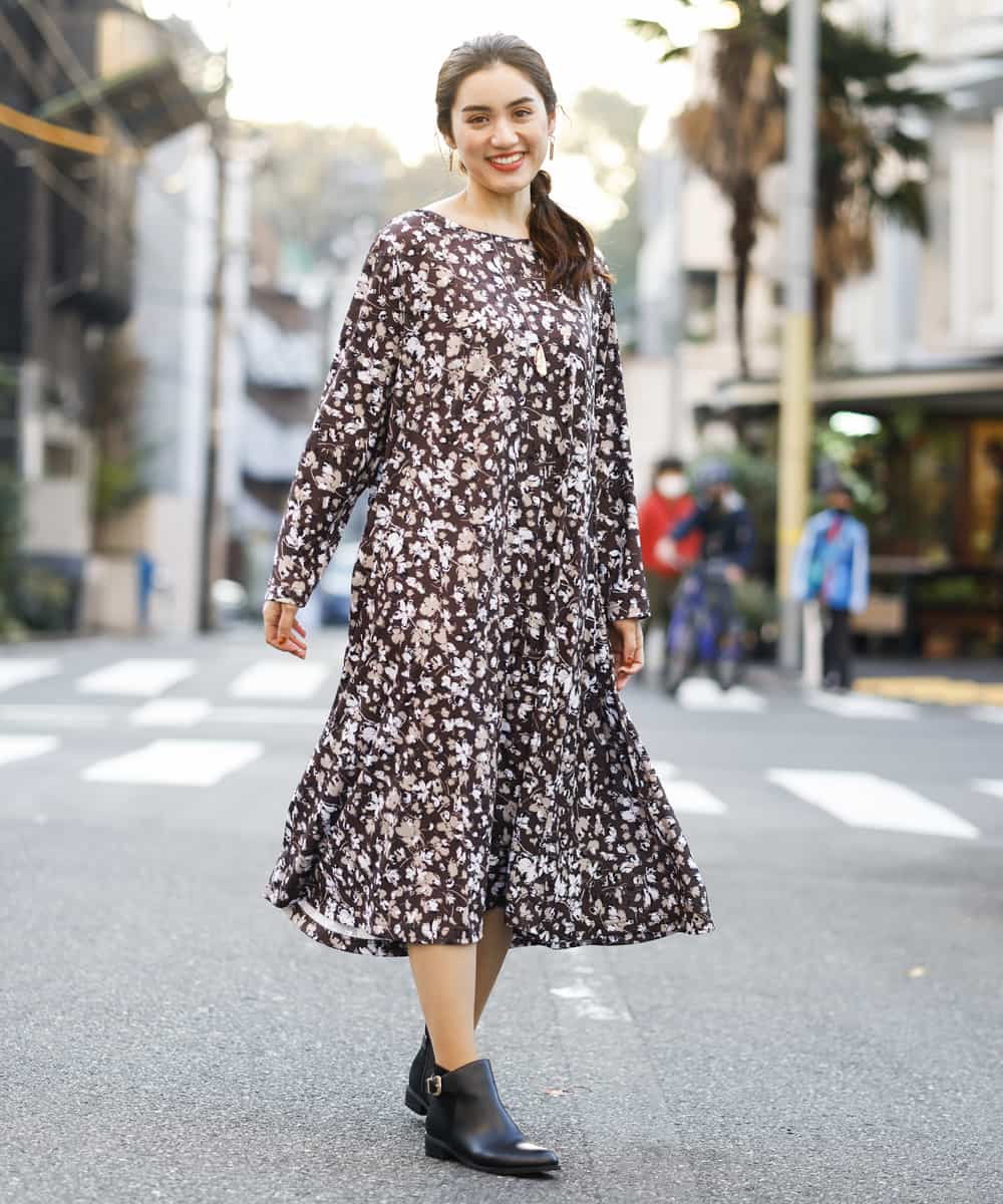 Eur3 エウルキューブ 大きいサイズ フラワープリントワンピース イトキンオンラインストア