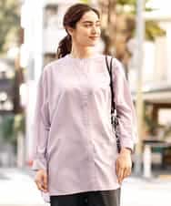 OLECP15080 eur3(エウルキューブ) 【大きいサイズ/a.v.v×eur3】バンドカラーシャツチュニック ラベンダー(60)