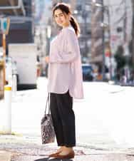 OLECP15080 eur3(エウルキューブ) 【大きいサイズ/a.v.v×eur3】バンドカラーシャツチュニック ラベンダー(60)