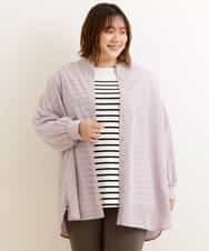 OLECP15080 eur3(エウルキューブ) 【大きいサイズ/a.v.v×eur3】バンドカラーシャツチュニック ラベンダー(60)