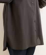 OLECP15080 eur3(エウルキューブ) 【大きいサイズ/a.v.v×eur3】バンドカラーシャツチュニック ダークグレー(93)