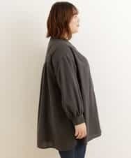 OLECP15080 eur3(エウルキューブ) 【大きいサイズ/a.v.v×eur3】バンドカラーシャツチュニック ダークグレー(93)