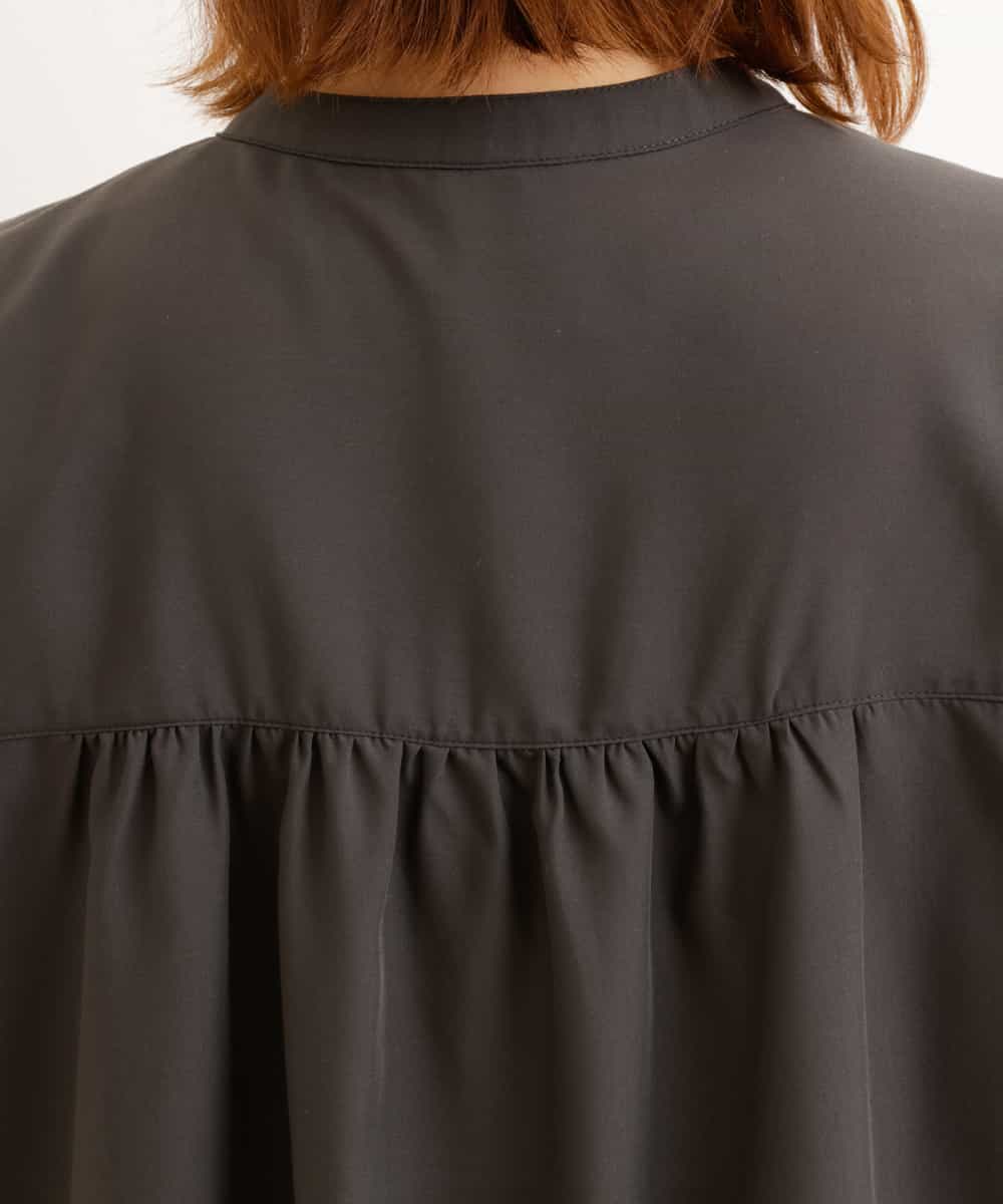 OLECP15080 eur3(エウルキューブ) 【大きいサイズ/a.v.v×eur3】バンドカラーシャツチュニック ダークグレー(93)