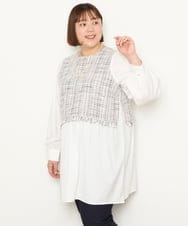 OLECS02090 eur3(エウルキューブ) 【大きいサイズ】ツイードコンビチュニック ライトピンク(01)