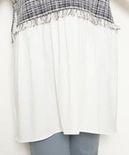 OLECS02090 eur3(エウルキューブ) 【大きいサイズ】ツイードコンビチュニック ネイビー(57)