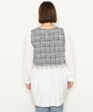 OLECS02090 eur3(エウルキューブ) 【大きいサイズ】ツイードコンビチュニック ネイビー(57)