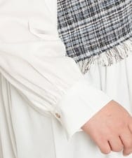 OLECS02090 eur3(エウルキューブ) 【大きいサイズ】ツイードコンビチュニック ネイビー(57)