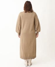 OLECV13129 eur3(エウルキューブ) 【大きいサイズ】前後2WAYニットコンビプリーツワンピース カーキ(36)