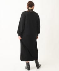 OLECV13129 eur3(エウルキューブ) 【大きいサイズ】前後2WAYニットコンビプリーツワンピース ブラック(94)