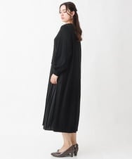 OLECV13129 eur3(エウルキューブ) 【大きいサイズ】前後2WAYニットコンビプリーツワンピース ブラック(94)