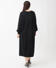 OLECV13129 eur3(エウルキューブ) 【大きいサイズ】前後2WAYニットコンビプリーツワンピース ブラック(94)