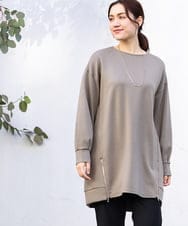 OLECV21099 eur3(エウルキューブ) 【大きいサイズ】ダンボールジップチュニック カーキ(36)