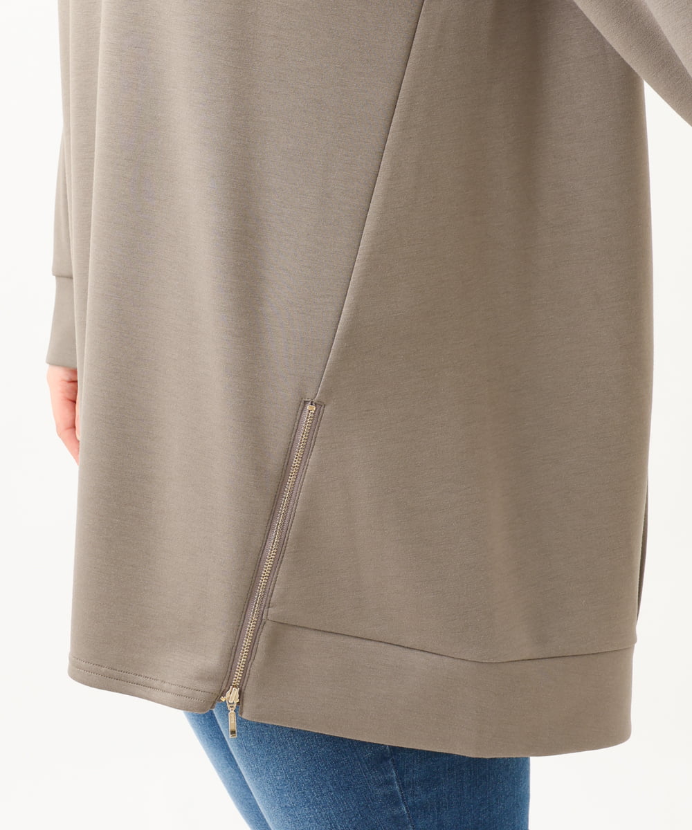 OLECV21099 eur3(エウルキューブ) 【大きいサイズ】ダンボールジップチュニック カーキ(36)