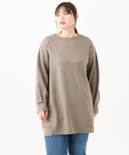 OLECV21099 eur3(エウルキューブ) 【大きいサイズ】ダンボールジップチュニック カーキ(36)