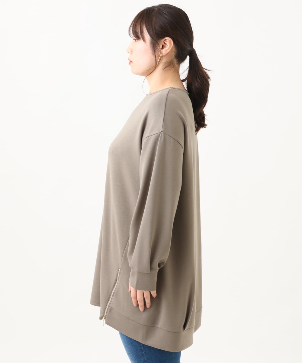 OLECV21099 eur3(エウルキューブ) 【大きいサイズ】ダンボールジップチュニック カーキ(36)