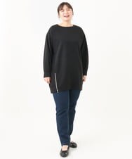 OLECV21099 eur3(エウルキューブ) 【大きいサイズ】ダンボールジップチュニック ブラック(94)
