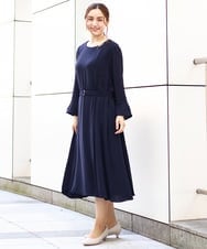 OLEDA06179 eur3(エウルキューブ) 【大きいサイズ/11号サイズあり】プリーツタックワンピース ネイビー(57)