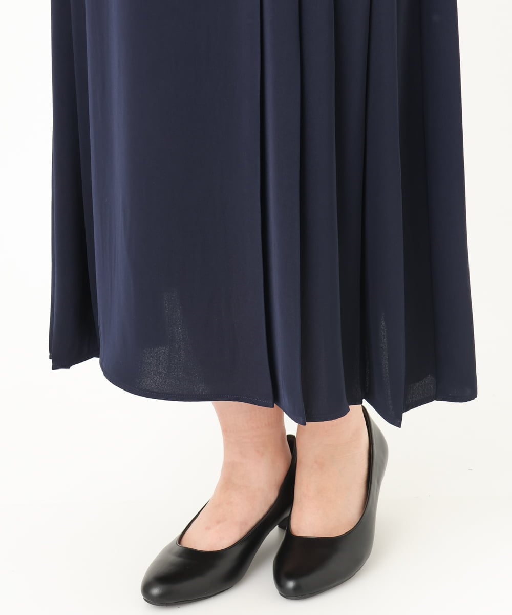 OLEDA06179 eur3(エウルキューブ) 【大きいサイズ/11号サイズあり】プリーツタックワンピース ネイビー(57)