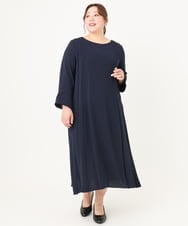 OLEDA06179 eur3(エウルキューブ) 【大きいサイズ/11号サイズあり】プリーツタックワンピース ネイビー(57)
