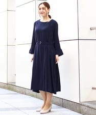 OLEDA06179 eur3(エウルキューブ) 【大きいサイズ/11号サイズあり】プリーツタックワンピース ネイビー(57)
