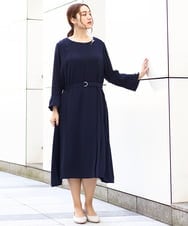 OLEDA06179 eur3(エウルキューブ) 【大きいサイズ/11号サイズあり】プリーツタックワンピース ネイビー(57)