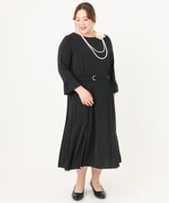 OLEDA06179 eur3(エウルキューブ) 【大きいサイズ/11号サイズあり】プリーツタックワンピース ブラック(94)